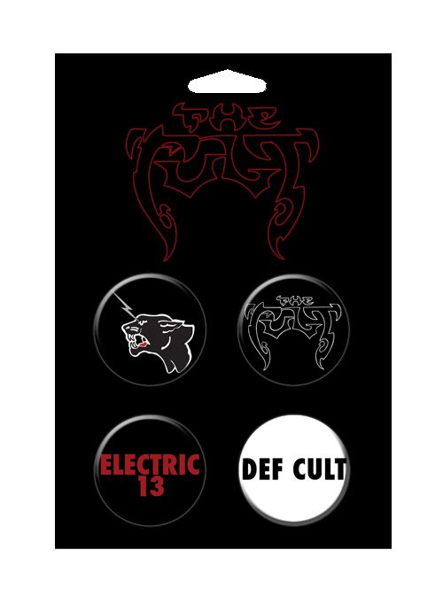 The Cult Electric 13 4 Button Pin Set  by The Cult