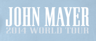 Light Blue Womens 2014 Australian Tour Tshirt by John Mayer