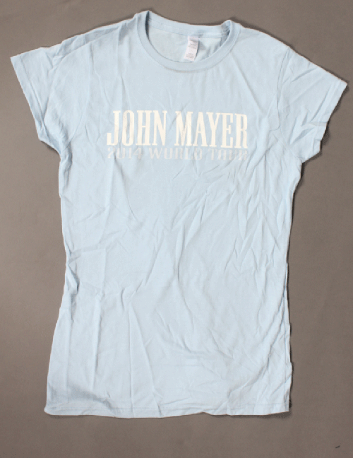 Light Blue Womens 2014 Australian Tour Tshirt by John Mayer
