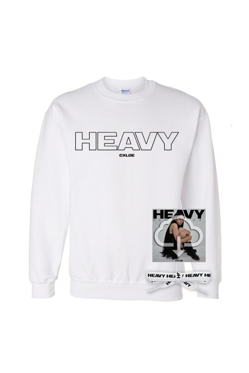 Heavy EP (Digital Download) & White Crew Neck/Shoelaces Bundle by CXLOE