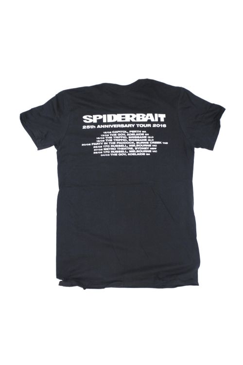 Fighting Black/White Tshirt 25th Anniversary Dates by Spiderbait