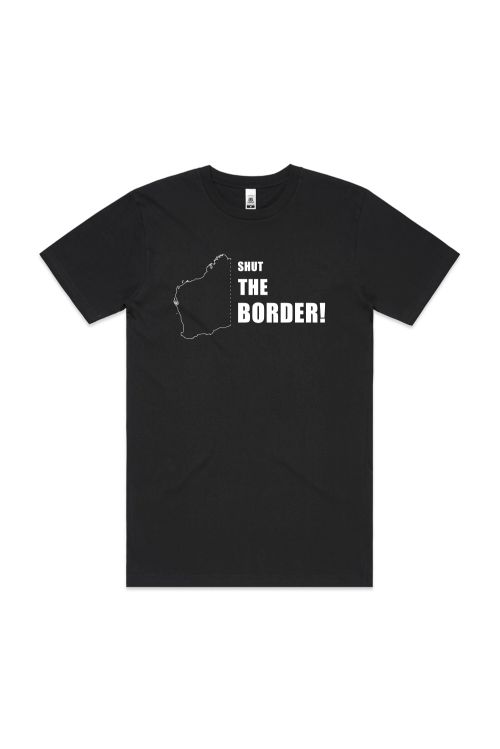 Shut The Border! Mens Black Tshirt by Jimmy Rees
