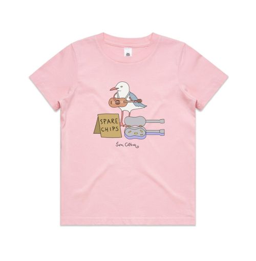 SPARE CHIPS PINK KIDS TEE by Sam Cotton