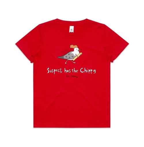 SUSPECT CHIPPY RED KIDS TEE by Sam Cotton