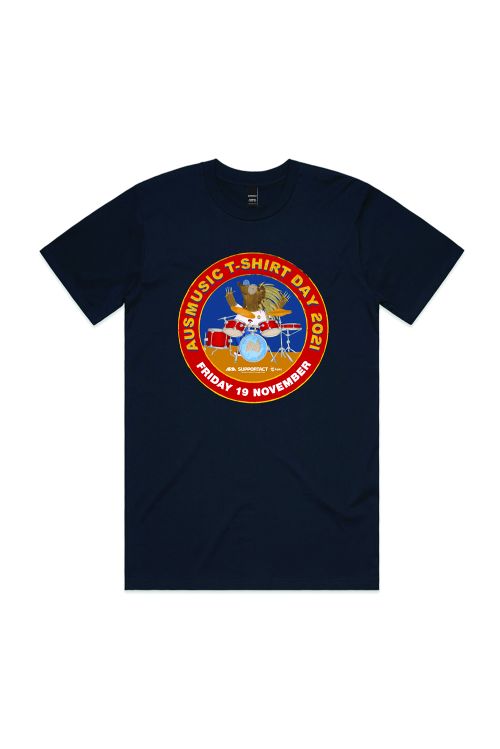 AUSMUSIC TSHIRT DAY 2021 Unisex Navy Tshirt by Support Act