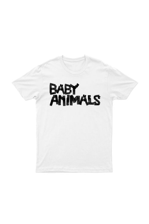 Tape Logo White Tshirt by Baby Animals