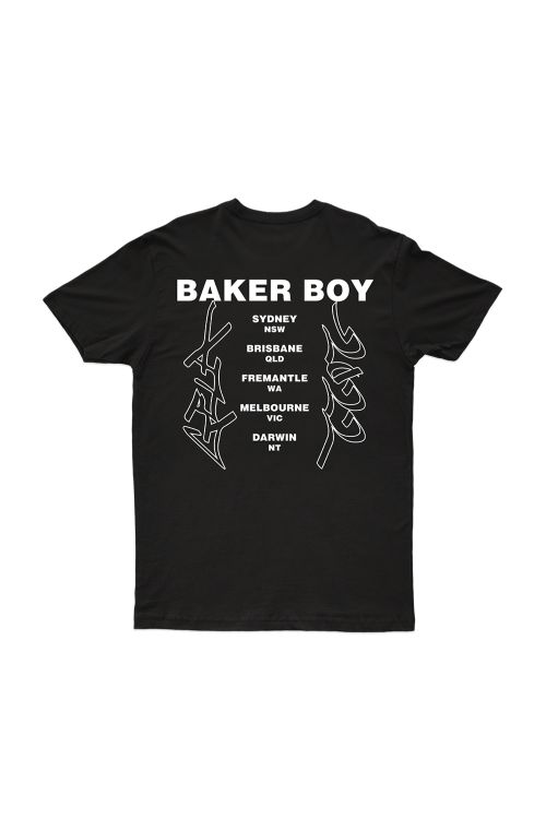 Gela Tour Black T Shirt by Baker Boy