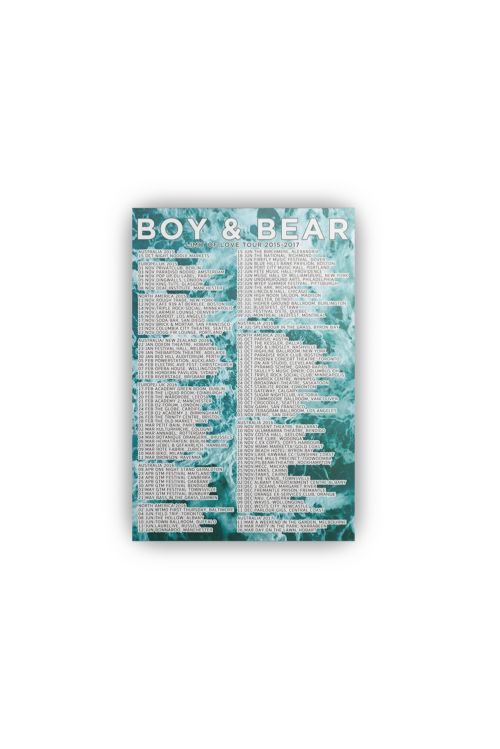 Poster Limit Of Love Tour 2015-2017 (Limited to 100) by Boy & Bear