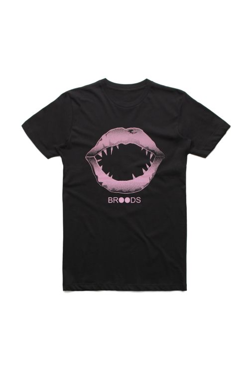 Pink Mouth Black Tshirt by Broods