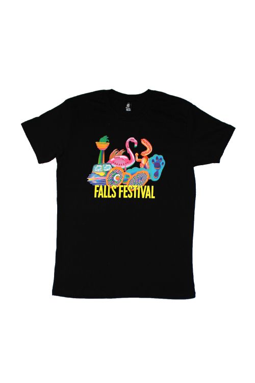 Icons Event Black Ladies Tshirt by Falls Festival