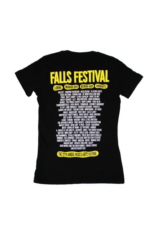 Icons Event Black Ladies Tshirt by Falls Festival