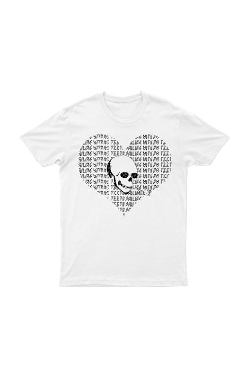 Heart Skull White Tshirt by Genesis Owusu