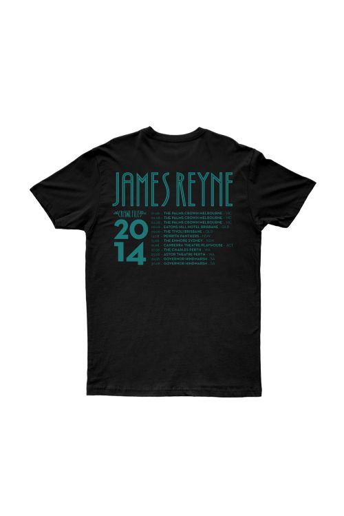 Swimmer Black Tshirt  with tour dates by James Reyne