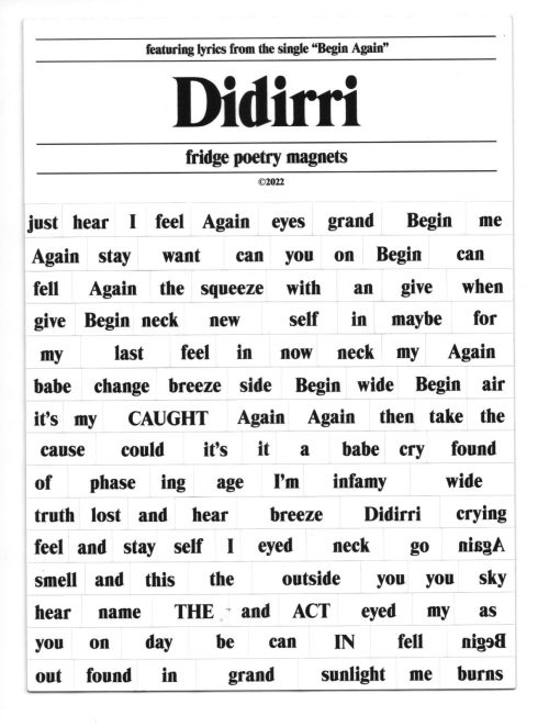 Begin Again Magnet by Didirri