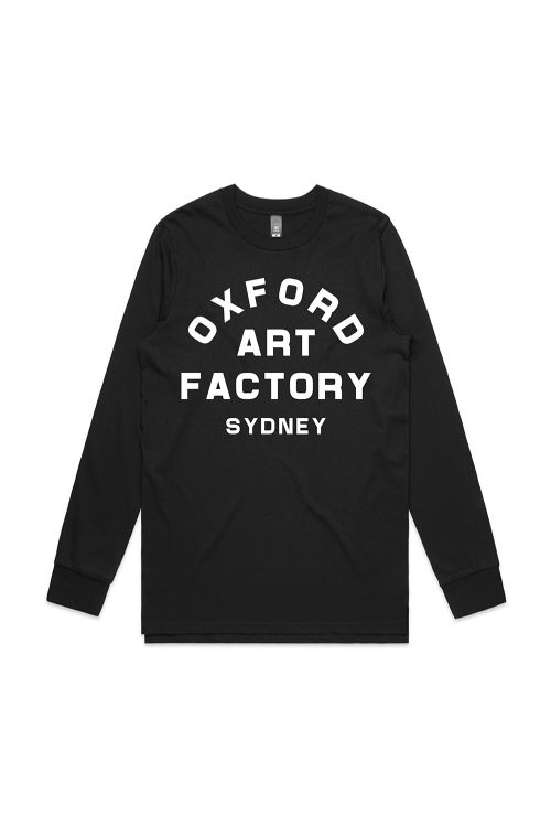 OAF Block Logo Black Longsleeve Tshirt by Oxford Art Factory