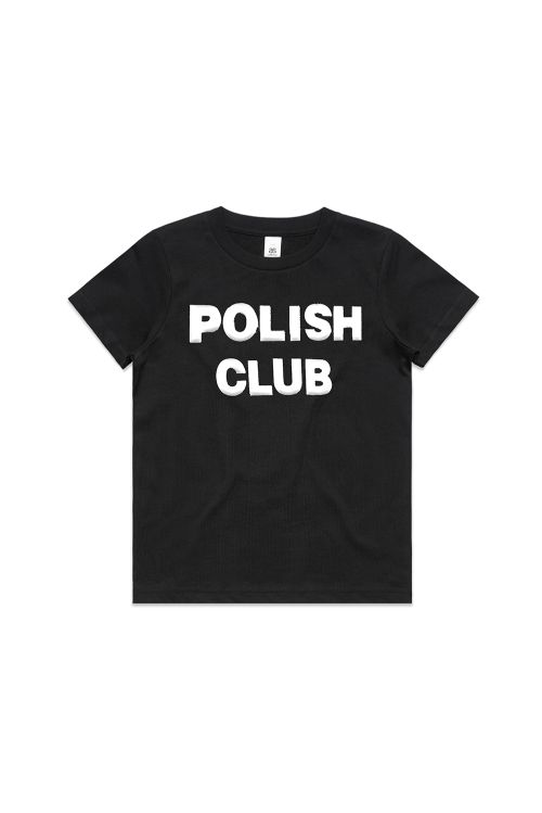 Classic Puffy Logo Black Kids Tshirt by Polish Club