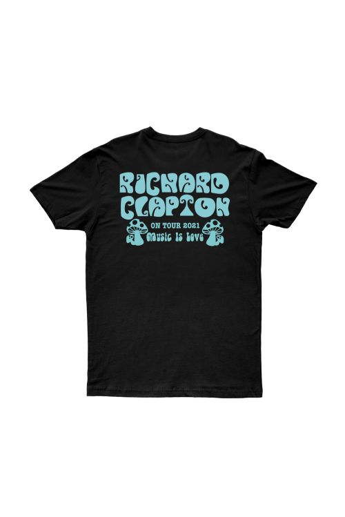 Music Is Love Black Tshirt by Richard Clapton