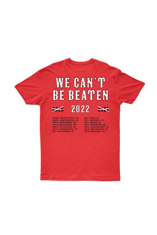 WE CANT'T BE BEATEN - RED T SHIRT by Rose Tattoo