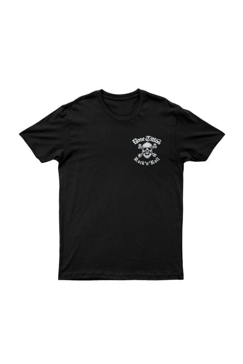 Pocket Skull Rocker/Snakes on Back Black Tshirt by Rose Tattoo