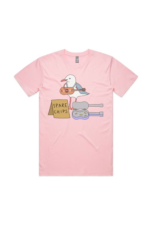 Spare Chips Pink Tshirt (Front Print) by Sam Cotton