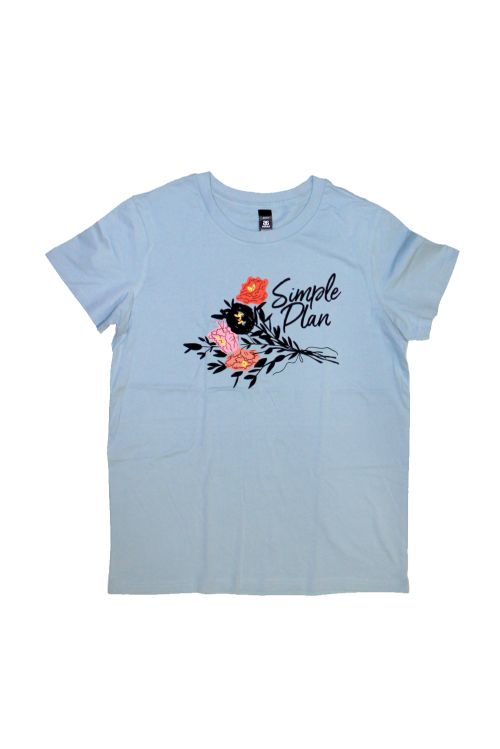 Flowers Light Blue Girls Tshirt by Simple Plan