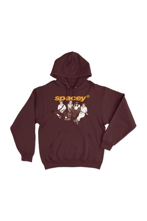 Spacey Band Illustration Burgundy Hood by Spacey Jane