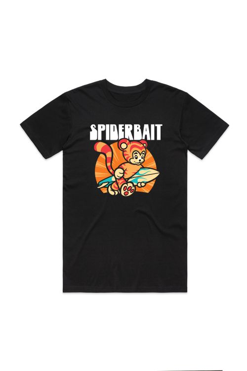 Summer Tiger Black Tshirt by Spiderbait