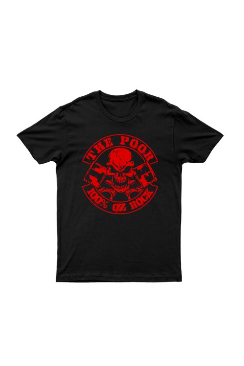 The Poor 100% Oz Rock/Reckless Records Black Tshirt by The Poor