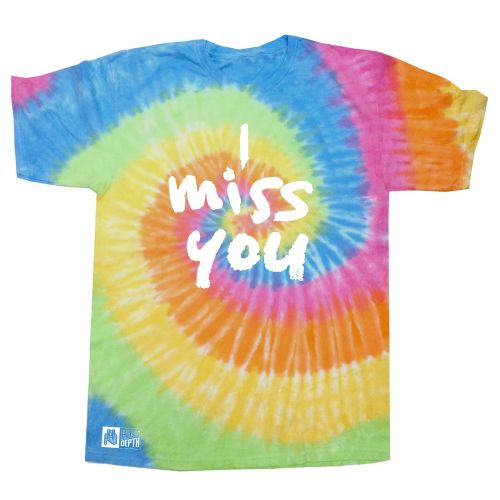 I Miss You multi colour tie dye tee by Thundamentals