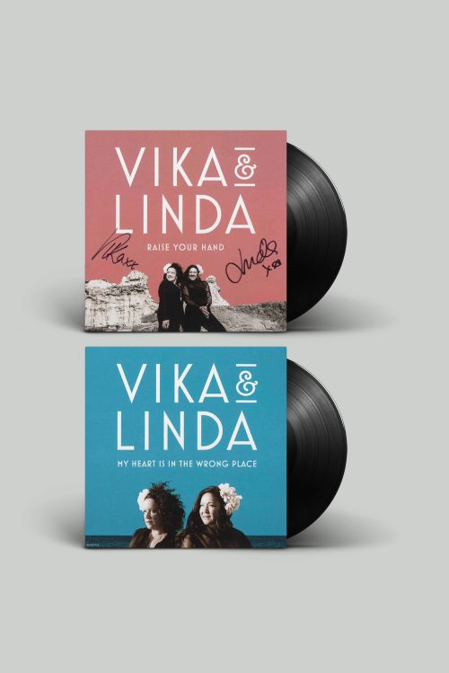 Signed Seven Inch Bundle - Raise Your Hand/My Heart Is In the Wrong Place and Lover Don’t Keep Me Waiting/Like A Landslide by Vika & Linda