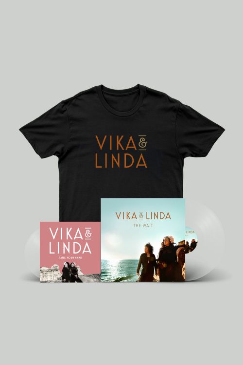 The Wait Deluxe Clear Vinyl (LP) Signed & The Wait Black Tshirt & Raise Your Hand / My Heart Is In The Wrong Place AA Side 7" Single by Vika & Linda