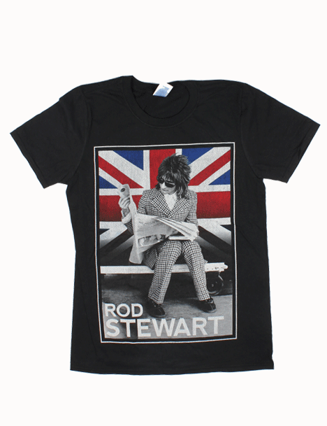 Union Jack Black Tshirt by Rod Stewart