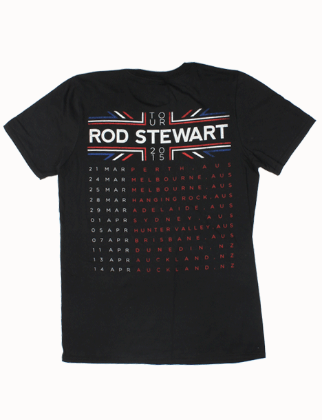 Union Jack Black Tshirt by Rod Stewart
