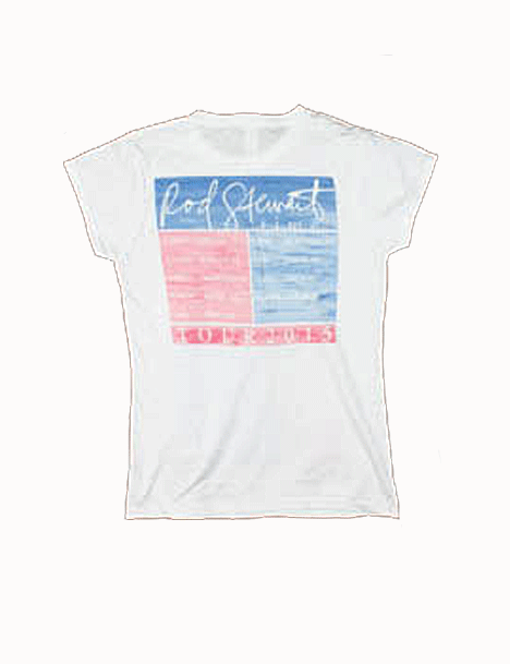 Split Colors Girls White Tshirt by Rod Stewart