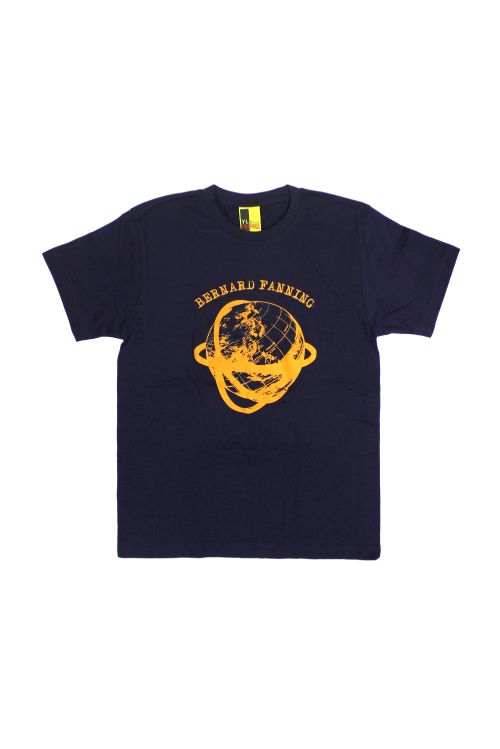 Globe Navy Mens Tshirt by Bernard Fanning
