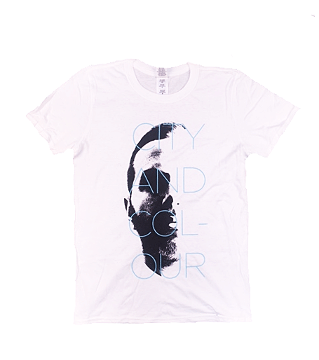 Half Face/Blue Text Tour Tshirt 2013 by City And Colour