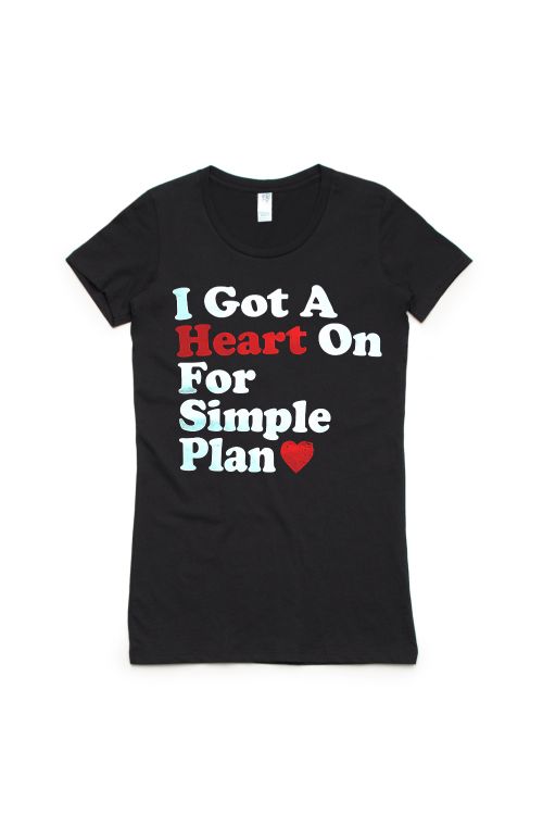 Heart On Black Tshirt by Simple Plan