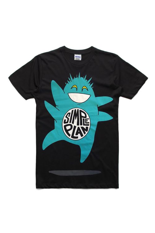 Green Monster Black Tshirt by Simple Plan