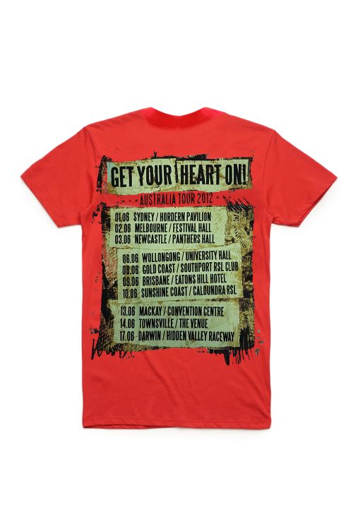 Red Australian Tour 2012 Tshirt by Simple Plan