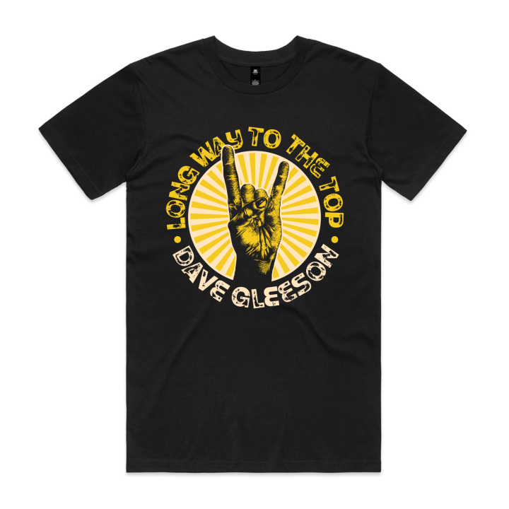 Dave Gleeson - Long Way To The Top Black Tshirt