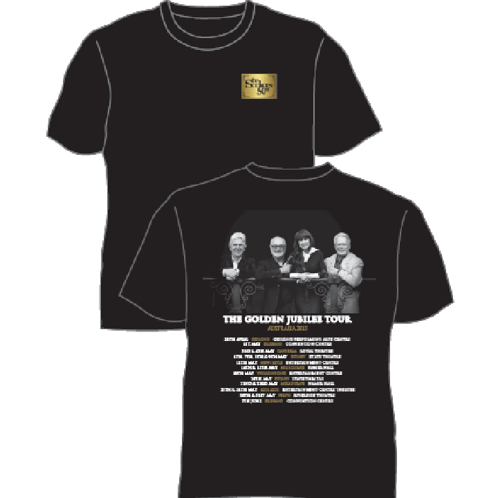 50th Anniversary Black Tshirt with Tour Dates