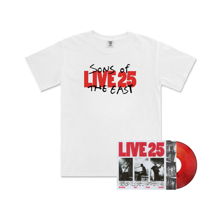 Live 25 - Red with Black Marble Vinyl LP (Limited Edition) + White Tshirt