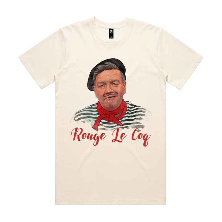 JOHN LE CAMEMBERT/Rouge Le Coq Ecru Tshirt