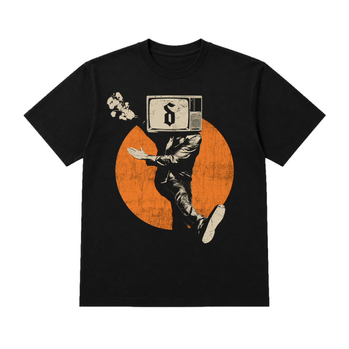 CRAZY TV MAN BLACK TSHIRT