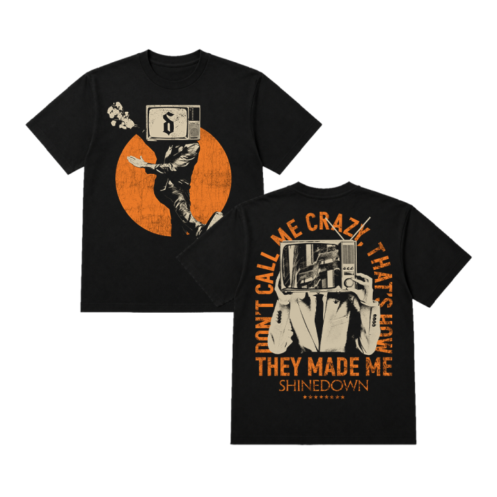 CRAZY TV MAN BLACK TSHIRT