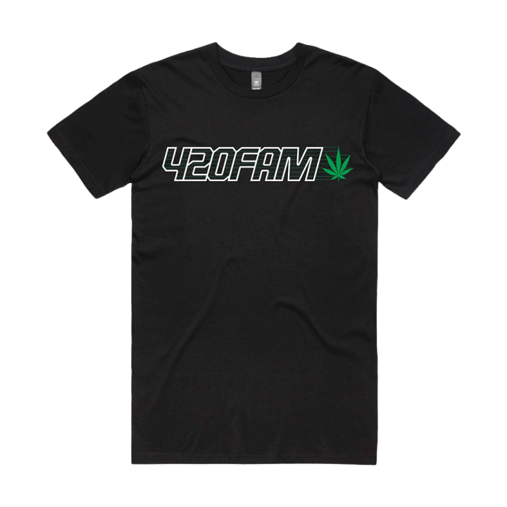 420 Fam Leaf Black Tshirt