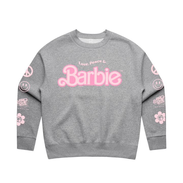 Women's grey sweater Love Peace