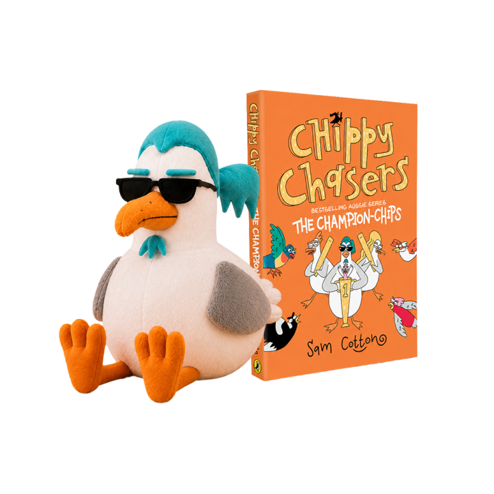 Chippy Chasers: The Champion-Chips Book + Steve-O Plush Toy (20cm x 20cm)