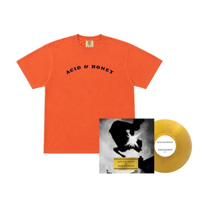 Acid &amp; Honey Flock Font Tshirt + Gold Vinyl LP
