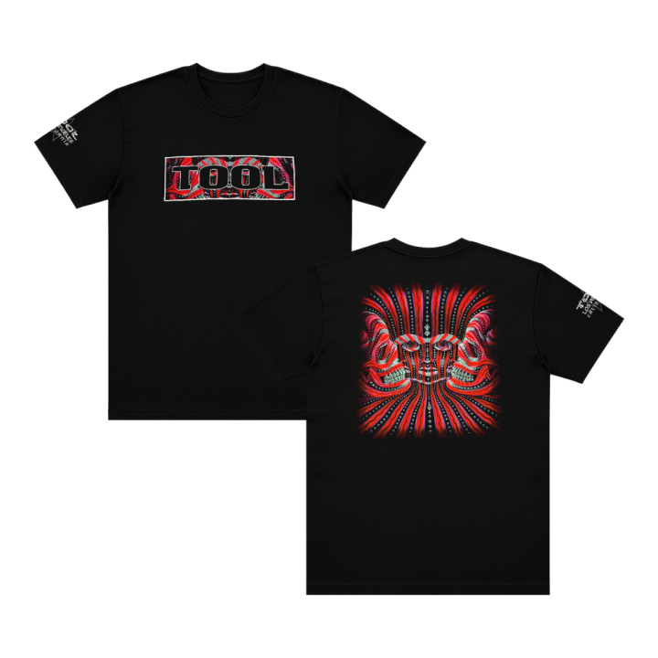 Three Red Faces Black Tshirt